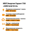 ИБП для котла Энергия Гарант 750 + Аккумулятор Grid 55 Ah 12 v (450Вт - 67мин) - ИБП и АКБ - ИБП для котлов - . Магазин оборудования для автономного и резервного электропитания Ekosolar.ru в Минусинске
